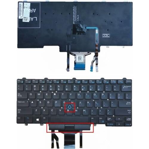 Gzeele 98% new US laptop keyboard For Dell Latitude E5450 E5480 E7450 E7470 7480 7490 Backlit NO frame