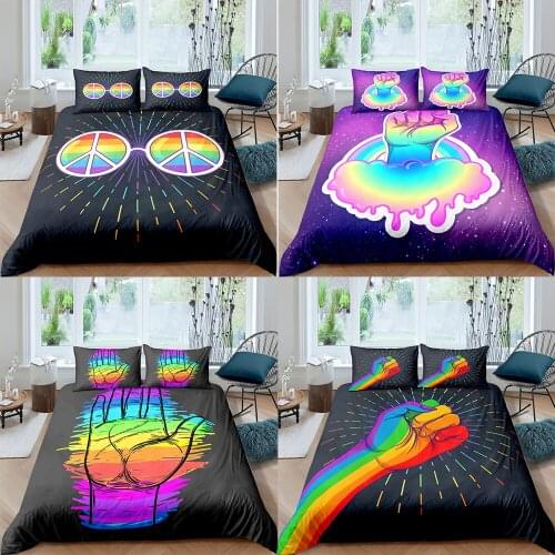 3d Colorful Fist Pattern Bedding Set Cartoon Duvet Cover De Comforter Bed Cover Set Custom Bedclothes Quilt Bed Set Queen Size