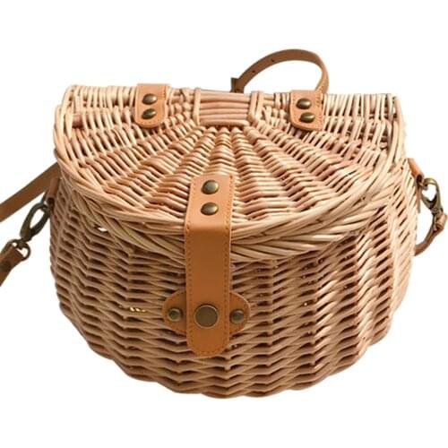 Bicycle Basket Bicycle Basket Children Backpack Bike Tricycle Scooter Supplies Kids Artificial Weaving Wicker Basket Kids Bike