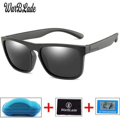 Children Square Polarized Sunglasses Kids Silicone Safe TR90 Sun Glasses Girls Boys UV400 Coating Mirror Gafas de sol With Box