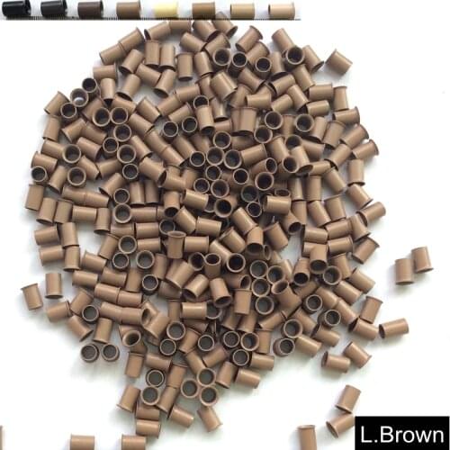 Free Shipping HARMONY 1000 Pieces 3.4x3.0x6mm Copper Bell Micro Tubes with Flare Edge for 1.0g I tip Hair Extensions 8 Colors