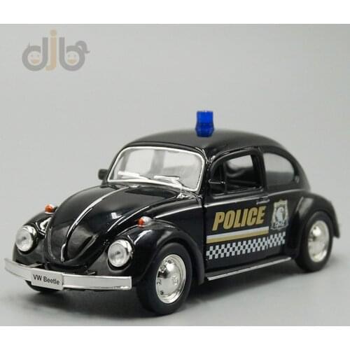 1:36 Diecast Car Model F-Volkswagen Beetle Police Patrol Wagon Pull Back Car