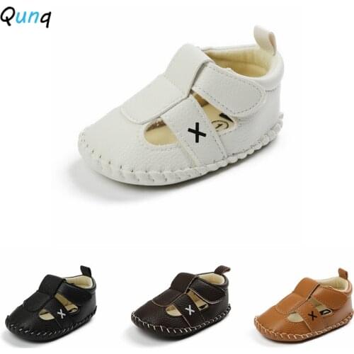 Qunq Newborn Shoes Non-slip Breathable Spring Summer Infant Girls First Walker PU Comfortable Baby Girls Crib Shoe