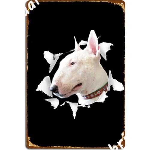 Bull Terrier Shirt Bull Terrier Poster Metal Plaque Pub Garage Plaques Club Decoration Tin Sign Poster