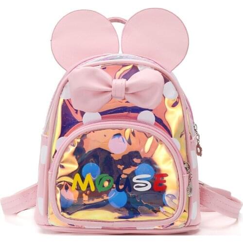 Disney Mickey mouse kindergarten school bag cartoon candy color backpack student handbag shoulder bag