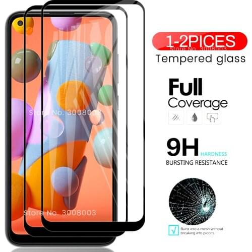 1/2 pcs glass for samsung a11 glass screen protectors tempered glas for galaxy a 01 01a sm-a015f/ds 6.4'' phone protective film