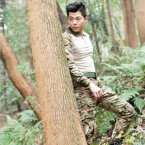 Free Shipping Long Sleeve Frog Suit Tactical Camouflage Military Uniform Clothes Suit Men US Army clothes Military Combat Shirt