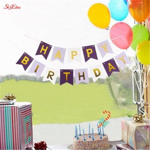 Birthday Wall Decoration Candy Fishtail String Flag Wedding Party Decorative Banner Birthday Event Party Wishes Bunting 7zMM203