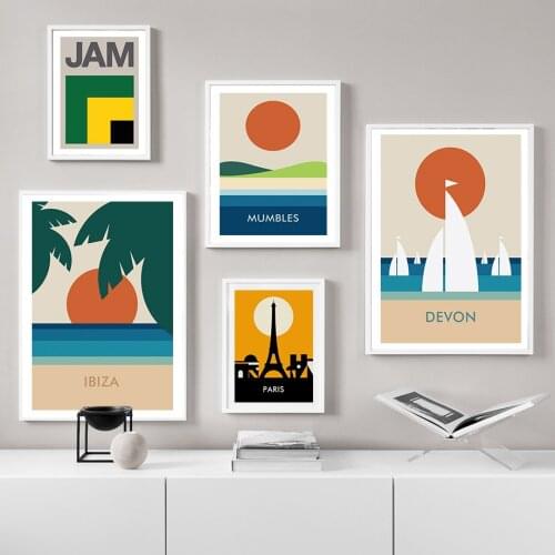 Vintage Travel City Paris Landscape Wall Art Canvas Painting Nordic Posters And Prints Wall Pictures For Living Room Decoration