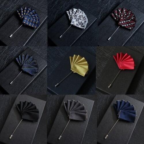 High Quality Mens Suit Pocket Towel Shirt Flower Brooch Jelwery Lapel Pin Wedding Bridegroom Dress Brooches for Men Accessories