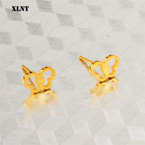 XLNT Stainless Steel Butterfly Stud Earrings pendientes oorbellen boucle d'oreille Gift