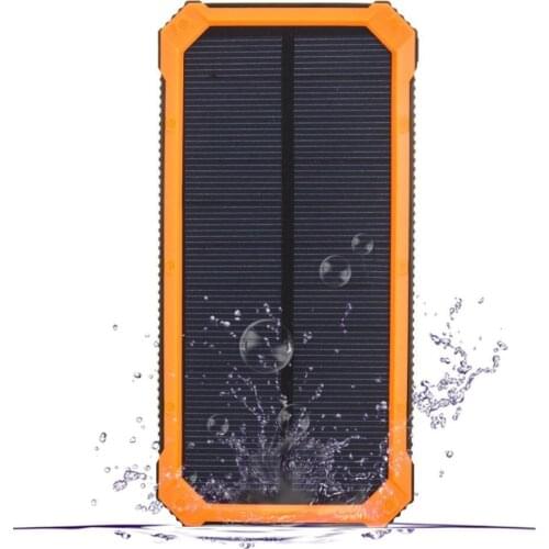 PowerGreen External Battery Power Bank 15000mAh Keychain Solar Charger with Solar Panel