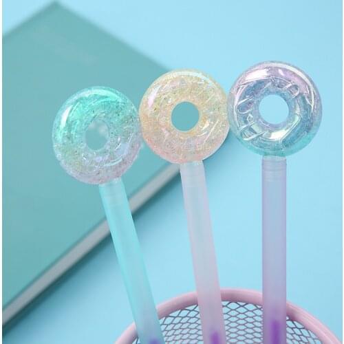 1 Piece Lytwtws Stationery Cute Crystal Donut Lovely Candy Text Marker Gel Pens Student School Supply Change 7 Colors Draw
