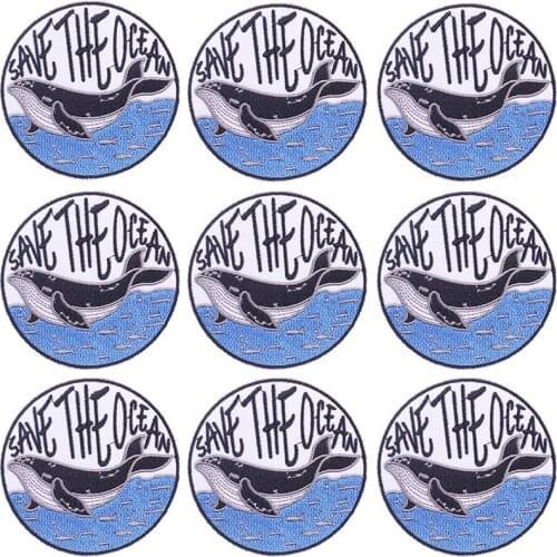Pulaqi 10PCS Whale Patch Letters Wholesale Patches Iron On Patches For Clothing Stickers Stripe Wholesale Dropship Custom Patch