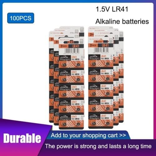 100pcs/10packs LR41 Button Cell Batteries for Maxell Original SR41 AG3 G3A L736 192 392A Zn/MnO2 1.5V Lithium Coin Batteries