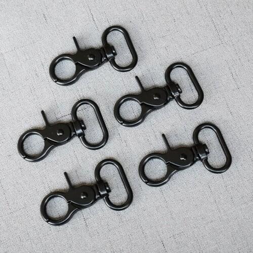 100 Pcs/Pack 25mm Black Webbing Metal Carabiners Clasp Eyelets Clip Loop Snap Hook For Cord Dog Pet Leash Harness Bag