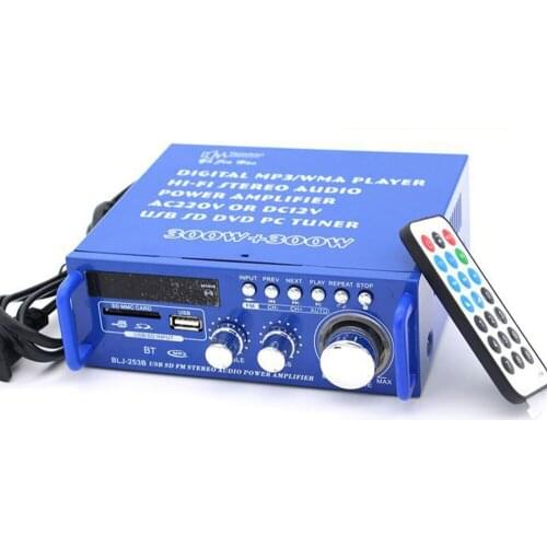 12V/220V 600W Audio Amplifier HiFi Digital Bluetooth Amplifier Subwoofer Amplifier Home Theater Mini Home/Car Power Amplifier