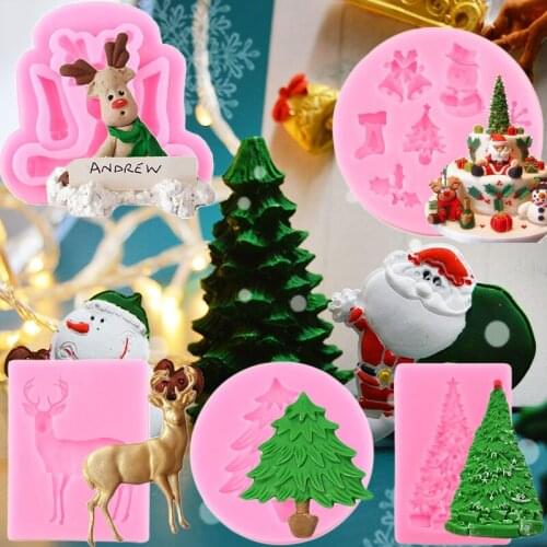3D Christmas Snowflake Silicone Molds Cupcake Topper Fondant Cake Decorating Tools DIY Cake Baking Mold Candy Chocolate Moulds
