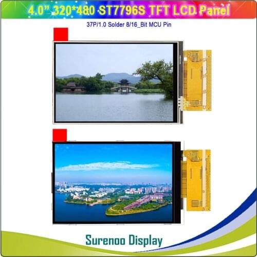 4.0" inch 320*480 37P/1.0 8/16_Bit Parallel MCU TFT Color LCD Module Display Screen Build-in ST7796S with Resistive Touch Panel