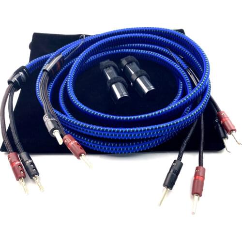 Pair Audiophile Gibraltar Speaker Cable Silver Banana Plug 72V DBS Hifi Audio Line