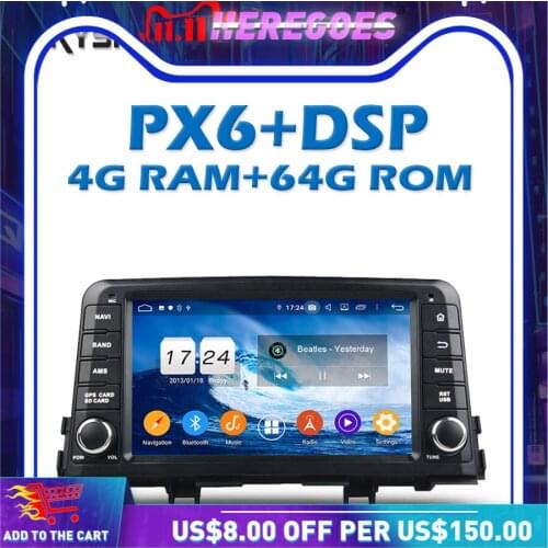 1280*720 PX6 Car DVD Player DSP TDA7851 IPS Android 10.0 4G 64G Bluetooth 5.0 Wifi GPS Radio For kia Morning Picanto 2017 2018