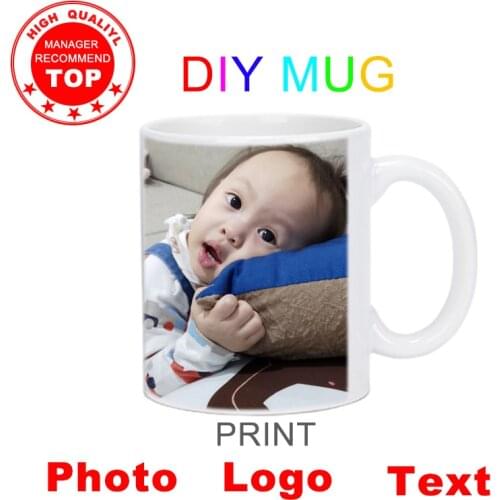 DIY Photo White ceramic mug,custom your photo on Tea cup,Creative gifts for Lovers Friends Family,coffee mugs Drinkware