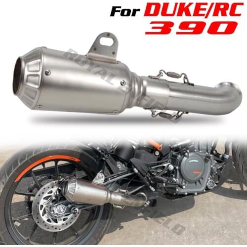 Free ship Slip-On For KTM Duke RC 125/250/390 2017 2018 Exhaust Middle Link Pipe Muffler Escape Moto Adapter Removable DB Killer