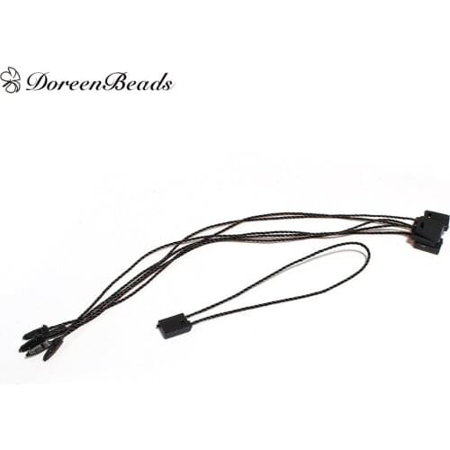 DoreenBeads Black String Garment Tags Hang Tag Lock Plastic Snap Fastener Clothes Tags 18cmx 0.8cm,1Packet(About 950 Pieces)