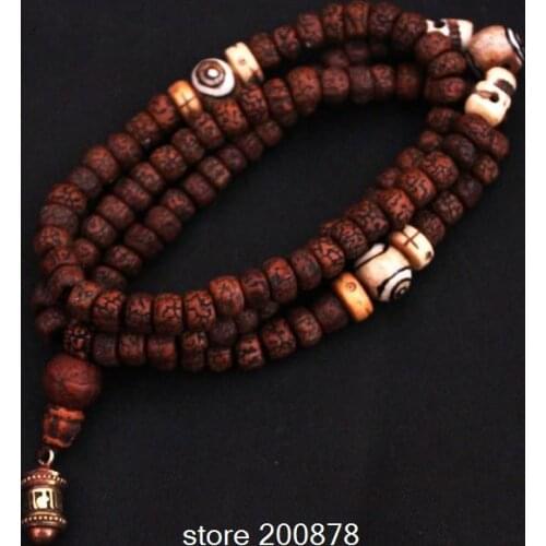 BRO919 Tibetan Old-taste Rudraksha Bodhi Mala 8-9mm