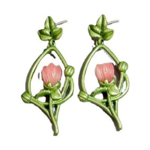 CSxjd 2021 New Arrival temperament fresh Rose earrings Fashion womens jewelry