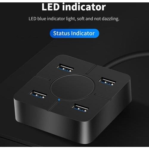 Docking Stand High Speed Stable Output Compact 4 in 1 USB2.0 Splitter Cable Hub for Computer
