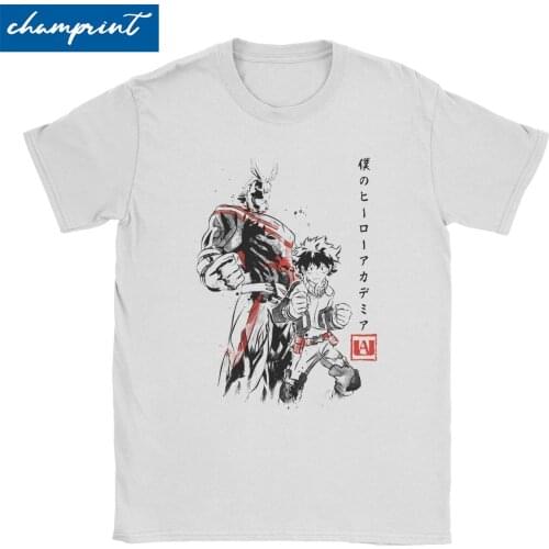 Men Women T-Shirts My Hero Academia Sumi-e Funny Pure Cotton Tee Shirt Boku No Hero Academia Manga T Shirt Crewneck Clothing