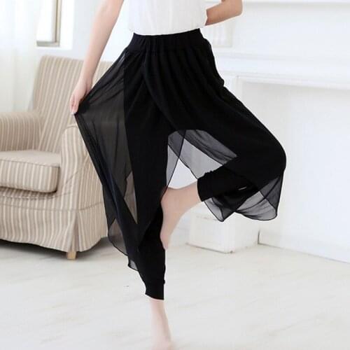 Femme Plus Size Hot Sale Sarouel Femme Summer 2021 Fashion Ladies Casual Loose Chiffon Harem Pants Women Pants Black Pantalon