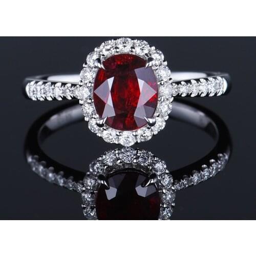 Classic natural ruby Red Stone Rings for Women 925 Sterling Silver Fashion Anniversary Jewelry For girls Christmas Day Gift