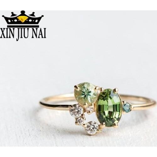 Forest magic princess Creative Tiny Green Zircon Ring for Women Euramerican Fashion Ladies Engagement Ring elegant Jewelry