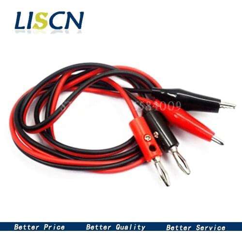 4MM red and black line banana head to crocodile clip multimeter line 1M banana head to double clip red and black power test line