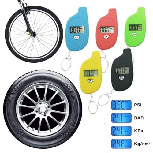 Mini Keychain style Tire Gauge Digital LCD display Car Tyre Air Pressure tester meter Car Auto Motorcycle tire Safety alarm