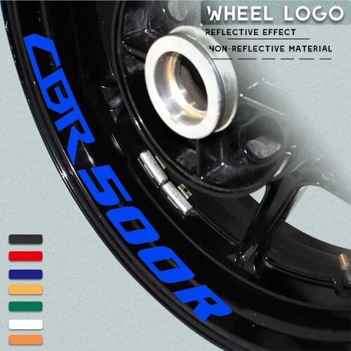 Motorcycle wheel logo sticker reflective moto rim tire accessories decorative waterproof decals for HONDA CBR500R cbr 500r
