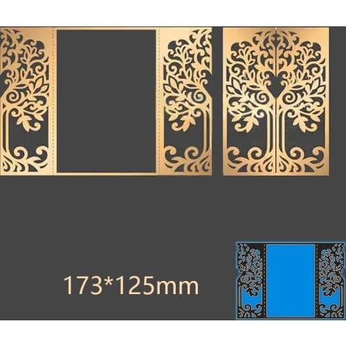 17.3*12.5cm flower tree hollow frame new Metal Cutting Dies for card DIY Scrapbooking stencil Paper Craft Album template Dies