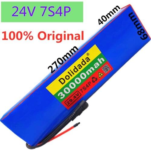 Original 7S4P 24V 30ah 29.4V FOR Lithium-ion battery pack Built-in BMS electric bike unicycle scooter wheelchair motor