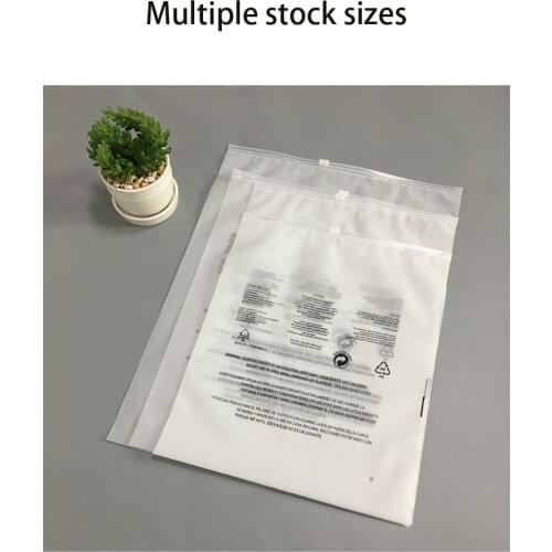 Clothes Ziplock Bag Frosted Garment Zipper Bag Foreign Trade Jewelry Plastic Bag with Warning Packing Bag