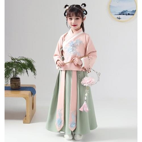 Chinese Girls Hanfu Dress Lovely Kids Photography Christmas Vintage Children Ancient Fairy Princess Photo Shoot Cosplay Gowns