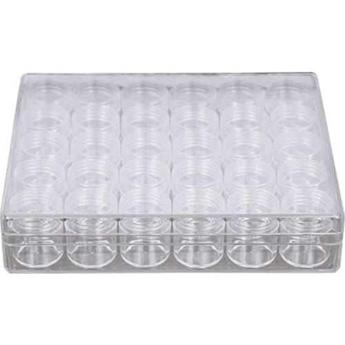 Transparent Plastic Bead Storage Cases Kit With 30 Storage Jars Diamond Painting Accessory Box Organizers With Lid For Jewelry