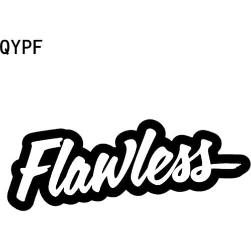 QYPF 15cm*5.7cm Creative Written Words FLAWLESS Vinyl Motorcycle Car-styling Car Sticker Decal Black Silver C15-1523