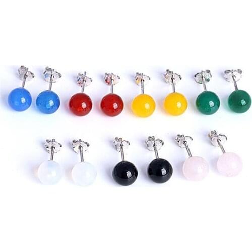 Fashion 5 pairs Womens Earrings 925 Sterling Silver Jewelry Pearl Green Jasper Black Onyx Korean Fashion Wedding Gift Wome