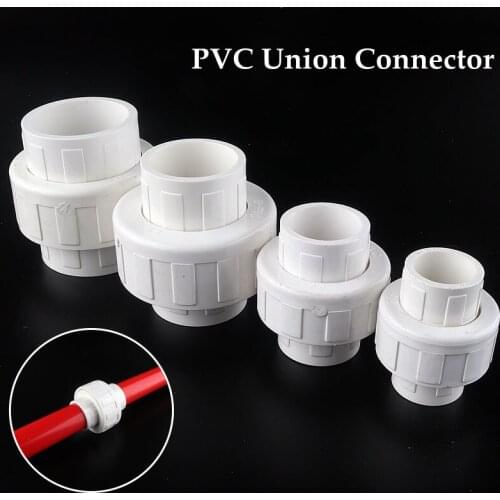 20~2pcs Inner Diameter 20~50mm PVC Union Connector Garden Irrigation Water Pipe Fittings Home DIY Aquarium Fish Tank Tube Joints