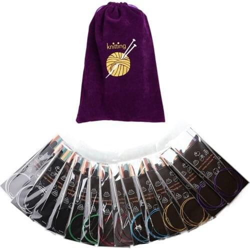 New 14Pcs/Set 2.25-10.0mm Circular Knitting Needles Sweater Weaving Tools Yarn DIY Knit Accessories