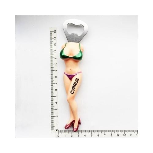 Mediterranean Cliff Creative Tourism Memorial Memorial Gift Bikini Beauty Stereo Opener Magnetic Fridge Magnet