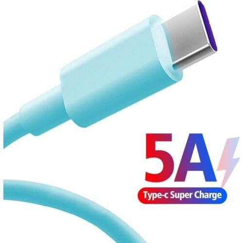 Super Fast Charger USB Type C Cable 5A Liquid Silicone Skin Feel Data Cord USB C Charging For Samsung S10 Mobile Phone Wire