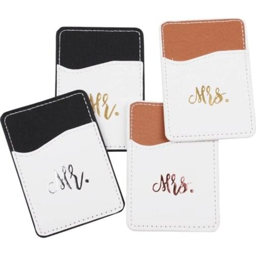 T8NB Fashion Print Phone Credit Card Holder Pu Leather Adhesive Stick on Wallet Pocket Case Mate for Cell Phone Phone Credit Car